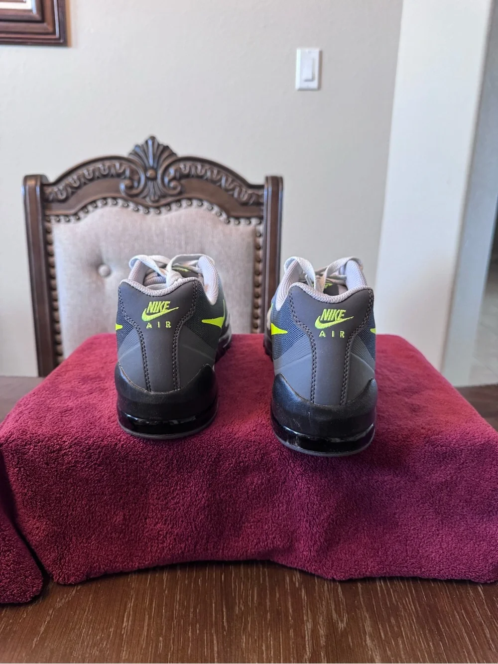 8.5 Men’s Nike Gray Running Sneakers with Volt Swoosh